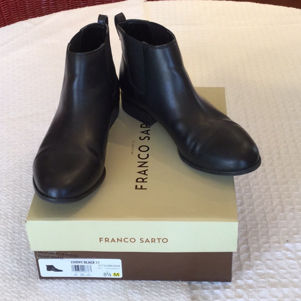 Franco Sarto black ankle boots